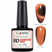 Зображення  Гель-лак CANNI 9D Diamond red 15, 7,3 мл, Об'єм (мл, г): 7.3, Цвет №: 15