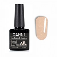 Изображение  Base coat Ice French base CANNI 05 peach translucent with gold glitter, 7.3 ml, Volume (ml, g): 44992, Color No.: 5