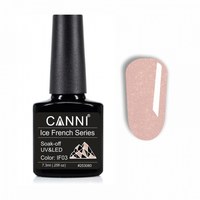 Изображение  Base coat Ice French base CANNI 03 pink translucent with gold glitter, 7.3 ml, Volume (ml, g): 44992, Color No.: 3