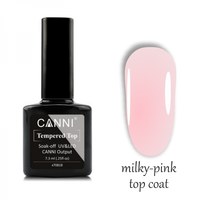 Зображення  Молочно-рожеве фінішне покриття CANNI без липкого шару 7,3мл | No wipe Top coat Milky-pink