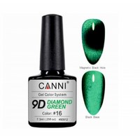 Зображення  Гель-лак CANNI 9D Diamond green 16, 7,3 мл, Об'єм (мл, г): 7.3, Цвет №: 16