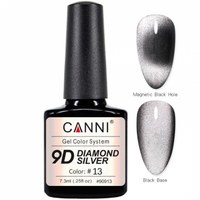 Изображение  Gel polish CANNI 9D Diamond silver 13, 7.3 ml, Volume (ml, g): 44992, Color No.: 13