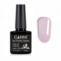 Изображение  Base coat Ice French base CANNI 04 cold pink translucent with silver glitter, 7.3 ml, Volume (ml, g): 44992, Color No.: 4