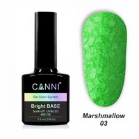 Изображение  Базовое покрытие Marshmallow base CANNI 03 зеленый неон, 7,3 мл