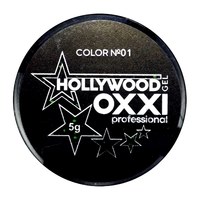 Зображення  Глітерний гель OXXI Hollywood з голографічним ефектом 5 г, № 1 чорний, Цвет №: 001