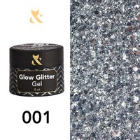 Зображення  Глітерний гель F.O.X Glow Glitter Gel 5 мл № 001, Об'єм (мл): 5, Колір №: 001