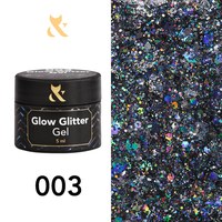 Зображення  Глітерний гель F.O.X Glow Glitter Gel 5 мл № 003, Об'єм (мл): 5, Колір №: 003