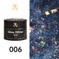 Зображення  Глітерний гель F.O.X Glow Glitter Gel 5 мл № 006, Об'єм (мл, г): 5, Цвет №: 006