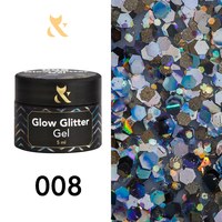 Изображение  Glitter gel FOX Glow Glitter Gel 5 ml № 008, Volume (ml, g): 5, Color No.: 8