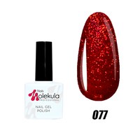 Изображение  Гель-лак для ногтей Nails Molekula Gel Polish 11 мл, № 077 Красный с блестками, Объем (мл, г): 11, Цвет №: 077
