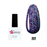 Зображення  Гель-лак для нігтів Nails Molekula Gel Polish № 111 Іскристий фіолетовий, Об'єм (мл, г): 11, Цвет №: 111