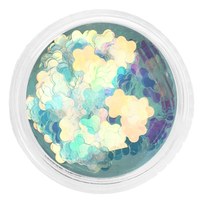 Изображение  Sequins Molekula white holographic "flowers" in jars