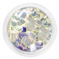 Изображение  Sequins Molekula white holographic "broken glass" in jars