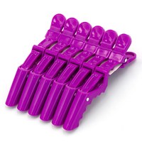Зображення  Затискач для волосся пластиковий кольоровий YRE 6 шт, фіолетовий