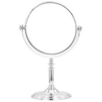 Изображение  Cosmetic mirror double-sided round silver, 14.5 cm