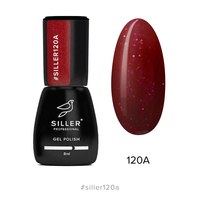 Зображення  Гель-лак для нігтів Siller Professional Classic №120А (темно-червоний з блискітками), 8 мл, Об'єм (мл, г): 8, Цвет №: 120А