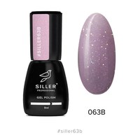 Изображение  Gel polish for nails Siller Professional Classic No. 063B (pink with microshine), 8 ml, Volume (ml, g): 8, Color No.: 063B