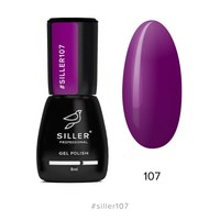 Зображення  Гель-лак для нігтів Siller Professional Classic №107 (темний малиново-фіолетовий), 8 мл, Об'єм (мл, г): 8, Цвет №: 107