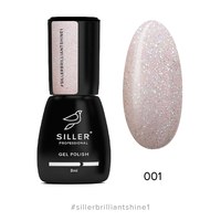 Зображення  Гель-лак для нігтів Siller Professional Brilliant Shine №01 (прозорий з блискітками), 8 мл, Об'єм (мл, г): 8, Цвет №: 01