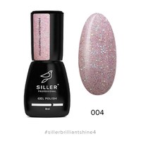 Зображення  Гель-лак для нігтів Siller Professional Brilliant Shine №04 (рожевий бальзамін з блискітками), 8 мл, Об'єм (мл, г): 8, Цвет №: 04
