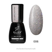 Изображение  Gel polish for nails Siller Professional Brilliant Shine No. 06 (silver with sparkles), 8 ml, Volume (ml, g): 8, Color No.: 6