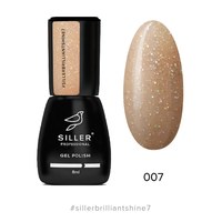 Изображение  Gel polish for nails Siller Professional Brilliant Shine No. 07 (golden straw with sparkles), 8 ml, Volume (ml, g): 8, Color No.: 7