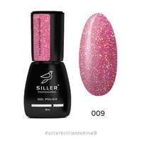 Изображение  Gel polish for nails Siller Professional Brilliant Shine No. 09 (sunset pink with sparkles), 8 ml, Volume (ml, g): 8, Color No.: 9