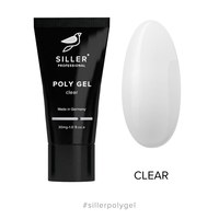 Изображение  Siller Poly Gel CLEAR Полигель моделирующий для ногтей (прозрачный), 30 мл