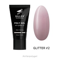 Изображение  Siller Poly Gel with glitter №2 Poly gel with glitter (pale pink), 30 ml, Volume (ml, g): 30, Color No.: 2