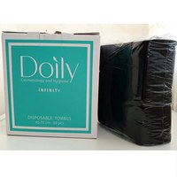Изображение  Towels in a box Doily INFINITY 40x70 cm (50 pcs/box, 2x25 pcs/pack) black