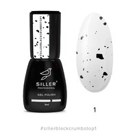 Изображение  Siller Black Crumbs Top No. 1 top without a sticky layer with UV filters with crumbs, 8 ml