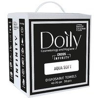 Изображение  Towels in a box Doily AQUA SOFT INFINITY 40x70 cm (50 pieces per box, 2x25 pieces per pack) made of cellulose 50 pieces g/m2