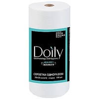 Изображение  Napkins in a roll Doily AQUA SOFT INFINITY 20x20 cm (100 pcs/roll) made of cellulose 50 pcs g/m2 smooth