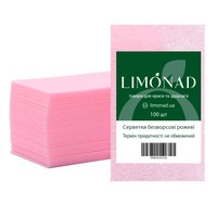 Изображение  Салфетки безворсовые Limonad для снятия липкого слоя 100 шт, розовые, Количество в упаковке (шт): 100, Цвет: Розовый