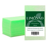 Изображение  Салфетки безворсовые Limonad для снятия липкого слоя 100 шт, зеленые, Количество в упаковке (шт): 100, Цвет: Зеленый