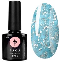 Изображение  Base with flakes Saga Leaf Base 8 ml, No. 01 blue, Volume (ml, g): 8, Color No.: 1