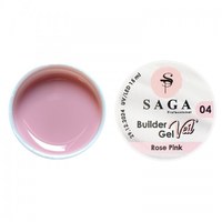 Изображение  Гель для наращивания Saga Builder Gel Veil 15 мл, № 4 Rose Pink вершково-рожевий, Объем (мл): 15, Цвет №: 004