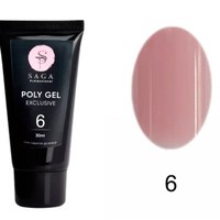 Изображение  Полигель Saga Professional Exclusive Poly Gel 30 мл, № 6, Объем (мл, г): 30, Вариант: 006