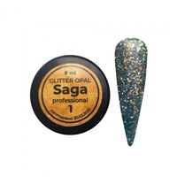 Изображение  Гель глиттерный для ногтей Saga Glitter Gel Opal 8 мл, № 01, Объем (мл): 8, Цвет №: 001