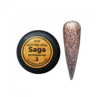 Изображение  Гель глиттерный для ногтей Saga Glitter Gel Opal 8 мл, № 02, Объем (мл): 8, Цвет №: 002