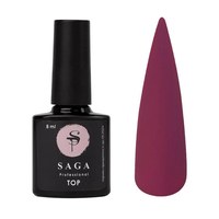 Изображение  Top for gel polish without a sticky layer Saga Professional Top Velvet, milky, 8 ml