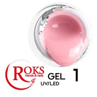 Изображение  Гель для наращивания ногтей Roks UV/LED Gel 50 мл, № 1, Объем (мл, г): 50, Цвет №: 001