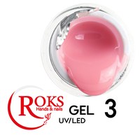 Зображення  Гель для нарощування нігтів Roks UV/LED Gel 15 мл № 3, Об'єм (мл, г): 15, Цвет №: 003
