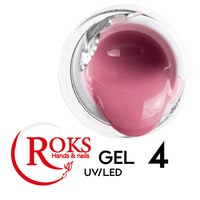 Изображение  Гель для наращивания ногтей Roks UV/LED Gel 15 мл, № 4, Объем (мл, г): 15, Цвет №: 004