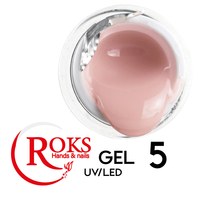Зображення  Гель для нарощування нігтів Roks UV/LED Gel 15 мл № 5, Об'єм (мл, г): 15, Цвет №: 005