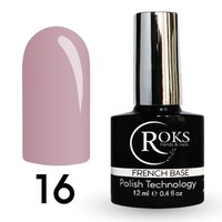 Изображение  Camouflage base for gel polish Roks Rubber Base French 12 ml, No. 16, Volume (ml, g): 12, Color No.: 16