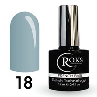 Изображение  Camouflage base for gel polish Roks Rubber Base French 12 ml, No. 18, Volume (ml, g): 12, Color No.: 18