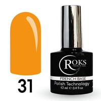 Изображение  Camouflage base for gel polish Roks Rubber Base French 12 ml, No. 31, Volume (ml, g): 12, Color No.: 31