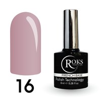 Изображение  Camouflage base for gel polish Roks Rubber Base French 8 ml, No. 16, Volume (ml, g): 8, Color No.: 16