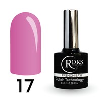 Изображение  Camouflage base for gel polish Roks Rubber Base French 8 ml, No. 17, Volume (ml, g): 8, Color No.: 17